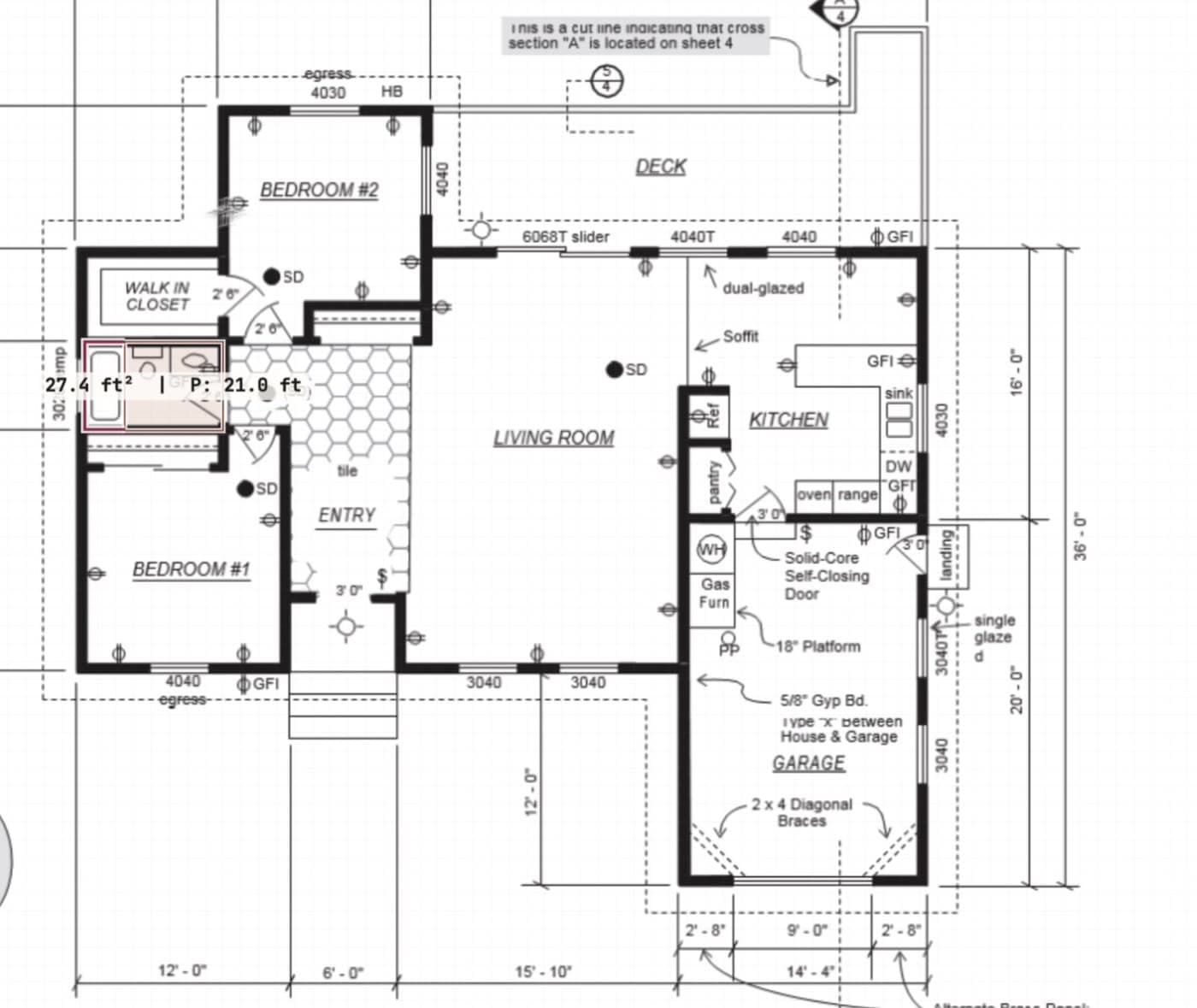 The floor plan drawn out on the Cedrus canvas — rooms traced and measured across the whole house
